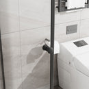 Corner Shower Enclosure, Frameless Pivot Door - Matte Black by HouseOfZazla