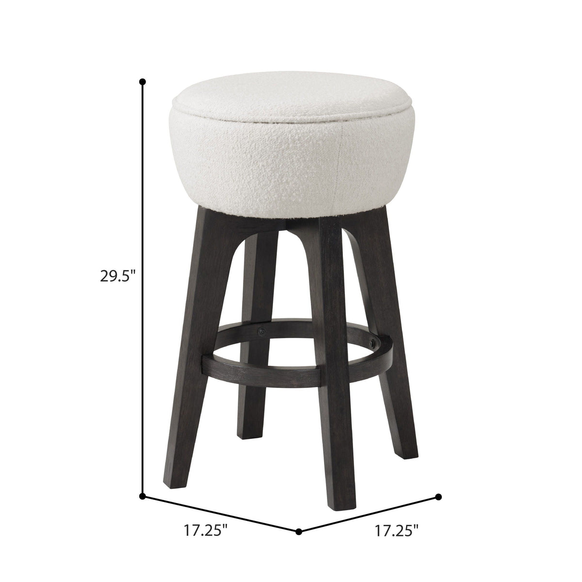 Backless Bar Stools With Soft Cushion (Set of 2) - Brown, photo 3 of 5