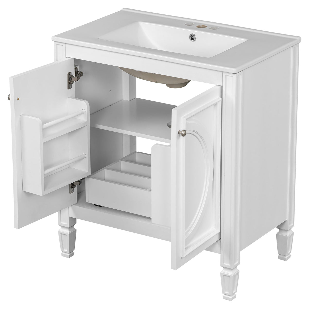 Double Sink Bathroom Vanity Set with Wall Mount Mirror Cabinet, photo 31 of 40