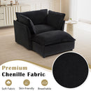 Modern Cozy Upholstered Armchair Sofa With Movable Ottoman by HouseOfZazla