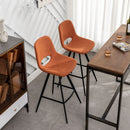 Porth - 28.25" Fabric Kitchen Counter Height Stools (Set of 2) - Orange by HouseOfZazla