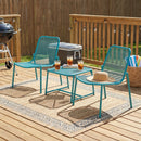 Kincaid Outdoor 3-Piece Conversation Set with Iron Frame - Teal by HouseOfZazla