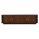 70" TV Stand With Ample Storage, Refined Curved Corners - Dark Brown