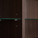 Modern Minimalist Style LED Curio Cabinet With Tempered Glass Door, Metal Legs by HouseOfZazla