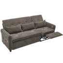 2-in-1 Sofa 82' Three-Seater with Sofa Bed and Reversible Recliner, Dark Grey Chenille