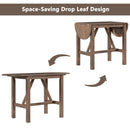 3-Piece Wood Counter Height Drop Leaf Dining Table Set with 2 Upholstered Dining Chairs for Small Place, Brown