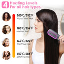 Cordless Hair Straightener Brush Rechargeable Mini Styling Comb with 4 Heating Levels Blue Light Sterilization Single press Stray Hair Removal 20Mins