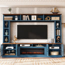 U-Can 95.5" Wall Unit Entertainment Center with Bookshelves