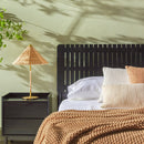 Cama Slatted Headboard Mid-Century Modern Solid Wood Bed