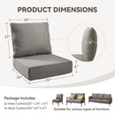 6 Inch Thick Outdoor Chair Cushion Set - Gray