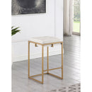 Square Counter Height Stools (Set of 2) - Beige / Gold by HouseOfZazla