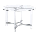 Uptown - 5 Piece Round Dining Set - Chrome