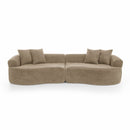 Cloud 4 Seater Sectional Curved Sofa, Minimalist Design - Light Brown by HouseOfZazla