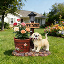 Labrador Puppy Solar Planter Garden Statue by HouseOfZazla