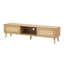 TV Stand For TVs Up To 80" - Natural Wood Media Console Cabinet by HouseOfZazla