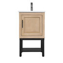 Modern Freestanding Bathroom Vanity With Ceramic Sink, Hot And Cold Faucet, 1 Door Cabinet & Open Shelf by HouseOfZazla