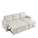 78.5" Sleeper Sofa Bed Reversible Sectional Couch with Storage Chaise and Side storage bag for Small Space Living Room Furniture Set