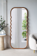 Oversized Wooden Floor Mirror With Unique Frame - Brown by Unique Piece Furniture