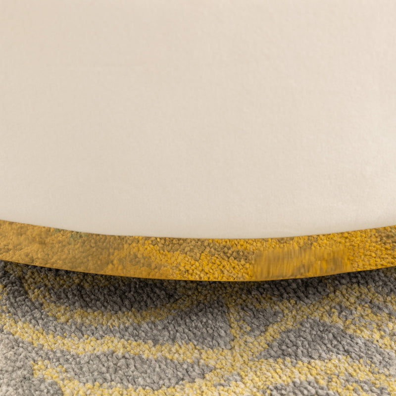 360 Degree Swivel Accent Chair Velvet Modern Upholstered Barrel Chair Over-Sized Soft Chair with Seat Cushion for Living Room, Bedroom, Office, Apartment, Beige