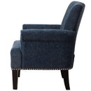 Accent Rivet Tufted Polyester Armchair, Navy Blue