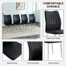 6 black dining chairs. Modern chairs from the Middle Ages. Made of PU material cushion and silver metal legs. Suitable for restaurants and living rooms