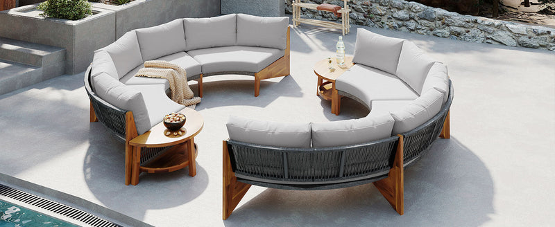 6 - Person Outdoor Seating Group with Cushions and A Coffee Table