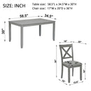 6 Pieces Kitchen Dining Set, Rectangular Wooden Dining Table With 4 Chairs And A Bench by Unique Piece Furniture