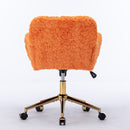 Office Chair, Artificial Rabbit Hair Home Office Chair With Metal Base, Adjustable Desk Chair Swivel Office Chair, Vanity Chair by HouseOfZazla