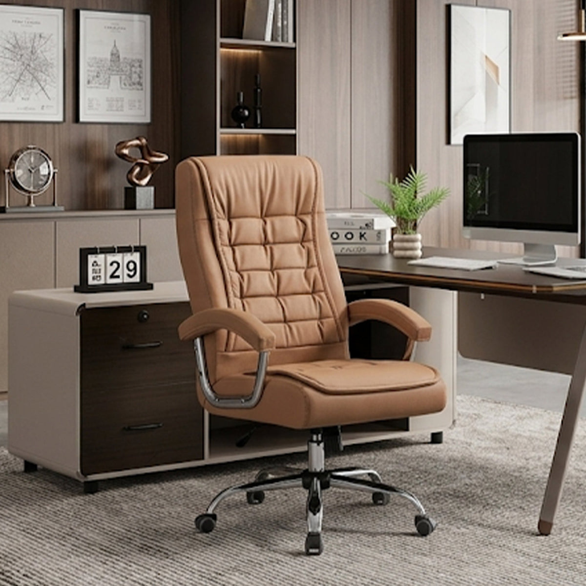 Executive Office Chair - High Back PU Leather Ergonomic Design, photo 2 of 10