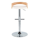 Grotto - Contemporary Adjustable Height Barstool With Swivel With Straight T Footrest (Set of 2) by HouseOfZazla