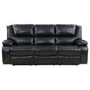 Camila 2-piece Upholstered Reclining Sofa Set Black
