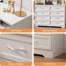 Modern 3 Drawer Bedroom Chest of Drawers with 8 Drawers Dresser, Clothes Organizer -Metal Pulls for Living Room, Bedroom, Hallway, White, 47.6" x 15.7" x 36.7"