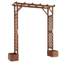 Garden Arbor with Planter Boxes 87in Tall Wooden Trellis by LJGDeals