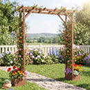 Garden Arbor with Planter Boxes 87in Tall Wooden Trellis by LJGDeals