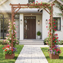 Garden Arbor with Planter Boxes 87in Tall Wooden Trellis by LJGDeals