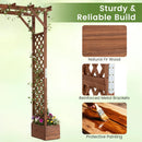 Garden Arbor with Planter Boxes 87in Tall Wooden Trellis by DirectDeals