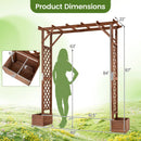 Garden Arbor with Planter Boxes 87in Tall Wooden Trellis by LJGDeals