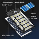 8800W Solar Street Lights Outdoor Waterproof 6500K Dusk to Dawn 180000 Lumen Motion Sensor Super Bright Solar Parking Lot Light