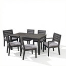 Outdoor Acacia Wood 7 Piece Expandable Dining Set, Sandblasted by HouseOfZazla