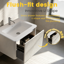 Etna 24" Striped Soft White Bathroom Vanity by HouseOfZazla
