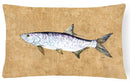 Tarpon Decorative Throw Pillow 12x16 Indoor Outdoor Accent Cushion, Fabric Cover with Insert for Sofa, Bed, Porch & Living Room
