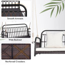 880LBS Wicker Hanging Porch Swing with Cushions-White by LJGDeals