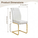 High Back Dining Chairs For Dining & Kitchen Room (Set of 4) - Golden / White by HouseOfZazla