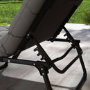 Outsunny - Outdoor Chaise, Adjustable Folding Chaise Lounge With 4-Position Backrest, Magazine Pocket, Removable Head Pillow, Sun Bathing Lounger Chair For Patio, Beach - Gray by HouseOfZazla