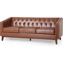 81" PU Sofa,Tufted Back,Solid Wood legs,Living Room and Study