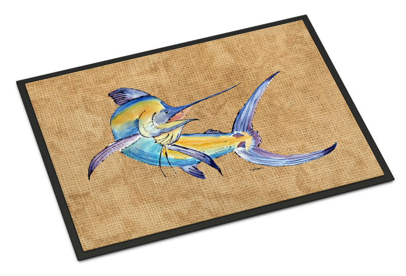 Blue Marlin Doormat - 24x36 Decorative Floor Mat – Indoor/Outdoor Rug