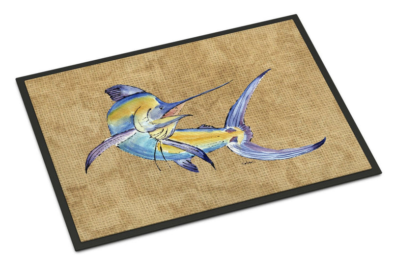 Blue Marlin Doormat - 18x27 Decorative Floor Mat – Indoor/Outdoor Rug with Artistic Flair