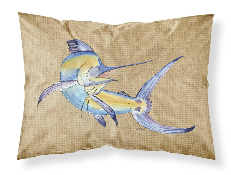 Blue Marlin Standard Pillowcases – Artistic Decorative Front, Crisp White Back