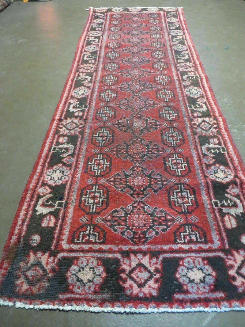 3' X 10' Antique Handmade Afghan Wool Rug Runner Veg Dye Nice