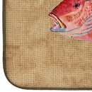 Strawberry Snapper Dish Drying Mat Absorbent Dish Drying Mat Pad for Kitchen Counter Dish Drainer Mat for Countertop, 14 x 21", Multicolor